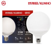 금호전기 번개표 LED 볼전구 숏타입 15W E26, 1개, 주광색