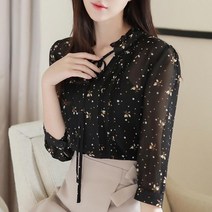Makone 쉬폰블라우스 여성 2022뉴타입 여름시즌
