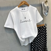 럭키567 / 로라 레터링 퀄리티 반팔 텐셀 데일리티셔츠 4color