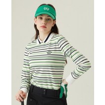 23SS [BRITISH CLASSIC]라임 멀티 스트라이프 카라 티셔츠 HWTS3A212L2