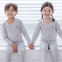 꼬마친구 펭귄그레이 에어로웜 발열기모 아동내의 실내복