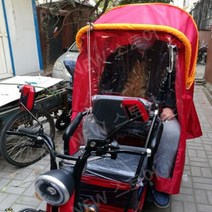 전기 세발 자전거 캐노피 우산 야외 방수 자외선차단 접이식 커버, 커튼 후드 너비 75 위장 증가