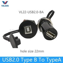 USB2.0 USB3.0 암 소켓 플러그 패널 마운트 어댑터 커넥터 IP54 연장 코드 커넥터 (방수 방진 1 개), 03 VL22-USB2.0-BA