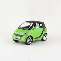 다이캐스트 장식품 1:32 스케일 모델 smart fortwo car pull back door openable sound amp 경차 교육 컬렉션 선물 작은, 초록