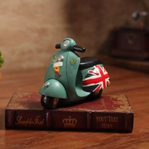 레트로 영국 오토바이 장식 다이캐스트 미니어쳐 소품 모형 피규어, 단일사이즈, 블랙