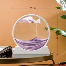 TICTOC 틱톡 모래그림 액자 샌드아트 픽쳐 인테리어 장식품, 화이트 프레임 12인치 퍼플