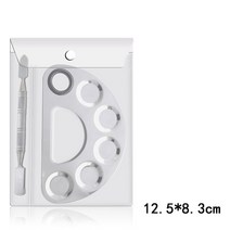 스틸 팔레트 주걱 막대 젤 파운데이션 아이 섀도우 믹싱 크림 안료 스테인레스 화장품 메이크업 네일 아트, 01 semicircle