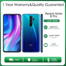 샤오미 redmi note 8 pro 6g ram + 64gb128gb rom 스마트폰, 6기가 램 128기가 롬, 초록