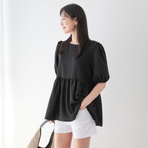 프롬코 여성 여름 반팔 퍼프 지지미 블라우스 FRC203