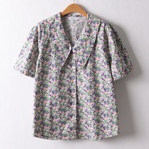 아이우먼 드로잉카라블라우스 NND423M105 빅사이즈