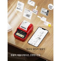 네임스티커기계 라벨링기 라벨프린터 무선 블루투스, 레드 공식 표준