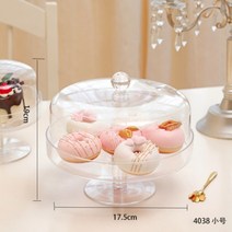 투명 아크릴 케이크 접시 받침대 받침 스탠드 트레이 상자 디저트 접시 카페 쟁반, E.B타입스몰하이풋+캡(아크릴)6인치케이크