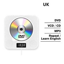 블루투스 호환 원격 제어 BT 벽걸이 DVD CD 플레이어 스테레오 FM 라디오 HiFi 음악 TV 홈 스피커 내장, CHINA_UK