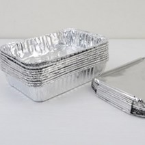 일회용 알루미늄 도시락 케이스 20개입 야외 활동 18.5cm 직사각형