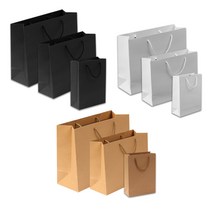 SSD 선물용 무지 쇼핑백 소형 중형 대형 종이백 종이가방, 5_가로 블랙(35x26x13)-1246945