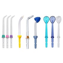워터칫솔 치아 구강 세정기 9 개대 water flosser 노즐 제트 워시 치아 클리너 irrigator waterpik floss 용 구강 위생 액세서리, 하얀