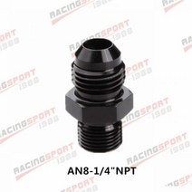 AN3 AN4 AN6 AN8 AN10 AN12 NPT 스트레이트 호스 어댑터 파이프 나사 피팅, AN8-1-4BLACK