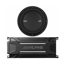 폴크 오디오 MM842DVC 8인치 750와트 서브우퍼 카 오디오 서브 + 알파인 모노 앰프