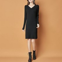ZENCY 젠시 머스티브 브이넥 골지니트원피스