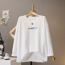 모노시크 헬스티 심플 자수 박시핏 티셔츠_MNTE455