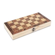 Wood Chessboard Set Folded Portable Chess Board for Kids Family Birthday Game Presents Toddlers Inte, [02]   29x29cm