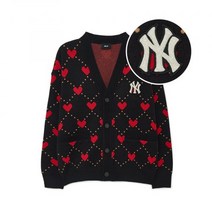 MLB 엠엘비 하트 전판 가디건 NY Black 3AKCH0134-50BKS