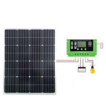 태양광 충전 패널 가정용 태양열 솔라 판넬 컨트롤러 야외용 세트 12V 24V, 50W+컨트롤러30A12v24v자동식별