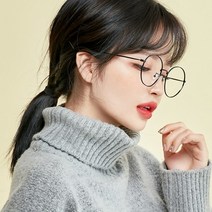 멜라크메 동글이 원형 자외선 차단 안경 블랙 안경테