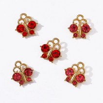 견고한 합금 지르콘 크리스탈 유리 나비 꽃 참 펜던트 13x13mm DIY 귀걸이 목걸이 만들기 럭셔리 쥬얼리 액, 03 Mixed 20Pcs