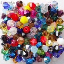 Isywaka 블루 여러 가지 빛깔의 100 개 4mm Bicone 오스트리아 크리스탈 비즈 매력 유리 DIY 보석 만들기위한 스페이서 비드, [09] mixed