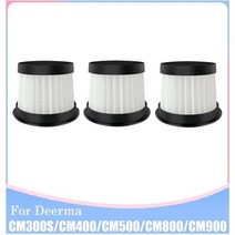 Deerma 진드기 제거기용 HEPA 필터 교체 액세서리 CM300S CM400 CM500 CM800 CM900 3 피스, [01] Black  White 3PCS