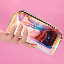 투명투명 홀로그램 화장품 PVC 투명 파우치