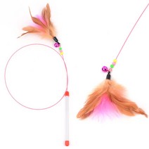 깃털 낚시대 스틱 고양이 장난감 고양이장난감 고양이, 10개