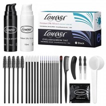 Lomansa 속눈썹 컬러 키트 블랙 눈썹 헤어 집에서 DIY 속눈썹눈썹 메이크업 15ml 에어리스 펌프 케라틴 도구 약 6주, Black