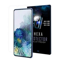 헥사 프로텍터 강화유리층 PET 우레탄 곡면 풀커버 [고투명2매+지문방지2매] or 방탄3매 or 지문방지3매 액정보호필름 중 택1, 방탄필름 3매, 갤럭시 노트20울트라