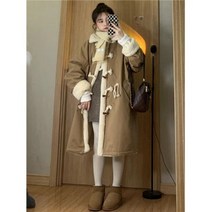 벨벳 패딩 여성 후리스 떡볶이 롱 코트 겨울 단추 양털 따뜻한 귀여운 여친 학생 딸 새해 크리스마스 선물