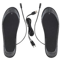 발 붙이는핫팩 온열 USB 발난로 운동화 안전화 털깔창 usb 가열 신발 안창 전기 발 온난화 패드 발 따뜻한 양말 패드 겨울 야외 스포츠 난방 깔창 겨울 따뜻한 쿠션, 검은색