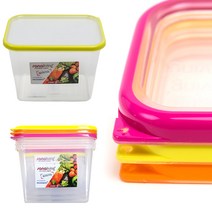 사나리빙 2.1L 항균 마이크로반 밀폐용기 3색상 택1, 핑크