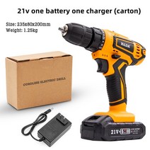 전동드라이버 12v/16.8v/21v 리튬 전기 드릴 스크루 드라이버 해머 미니 충전식 전동 공구, 03 21v (carton pack)_03 UK