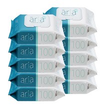 아리아 플레인 물티슈(캡형) 100매, 10개