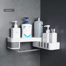 선반장 수건장 세면데하부장 욕실선반신제품 코너 욕실 정리 선반 샴푸 화장품 수납 벽걸이 주방 가정 용품, 01 Gray A