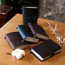 빈티지풍 레트로 고급 가죽 다이어리 가죽수첩, 패스포트(여권형)/블루