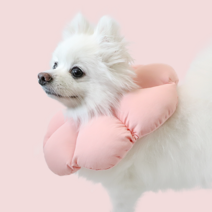 키트니 강아지 고양이 초경량 7분할 꽃잎 쿠션 넥카라 [핑크 L], 1개