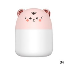 화려한 분위기의 귀여운 데스크탑 가습기 조명 250ml 용량 쿨 미스트 아로마 디퓨저 홈 침실 정수기, 04 Pink Tiger