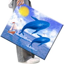 FASEN 액자 캔버스형보석십자수 DIY세트 라운드 비즈 40 X 50cm, FSE86.고래