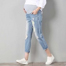 임부복바지 임산부바지 높은 허리 출산 청바지 바지 여름 남자 친구 임신 데님 느슨한 배꼽 여성을 위한 간호 의류