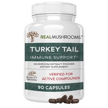해외 Real Mushrooms 버섯 터키 테일 1000mg 90캡슐, 1개