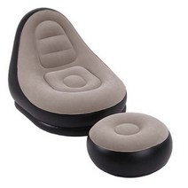 1인용 에어 빈백 쿠션 무중력 쇼파 발받침 야외 거실 대형 공기 소파 (+스툴), 에어소파+발받침대+추가 에어펌프