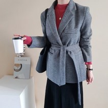 [무배]겨울 도톰울 헤링본벨트자켓(2컬러)