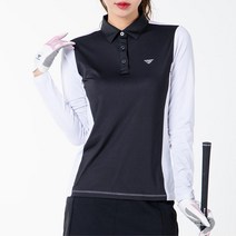 여성 배색 기능성 카라 셔츠 골프 긴팔티 티셔츠 골프라운딩 젊은골프웨어